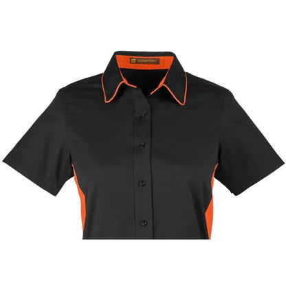 Harriton Ladies' Flash IL Colorblock Short Sleeve Shirt