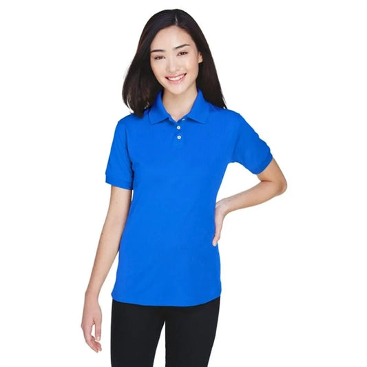 UltraClub Ladies' Platinum Performance Pique Polo With Te...