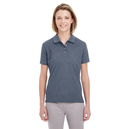 UltraClub Ladies' Heathered Pique Polo