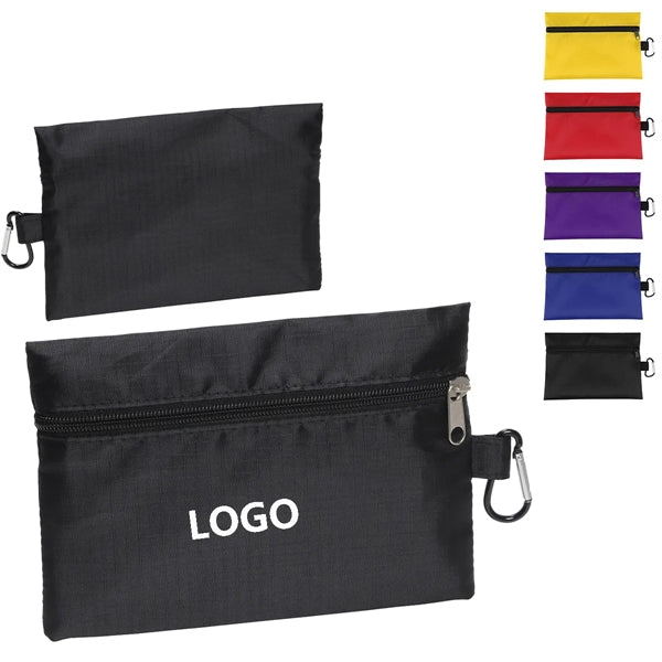 Ripstop Utility Zipper Pouch With Carabiner