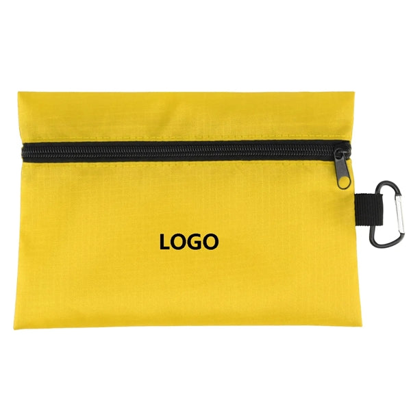 Ripstop Utility Zipper Pouch With Carabiner