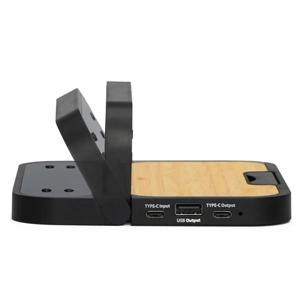 Bamboo 2-in-1 Wireless Charging Pad with Digital Clock