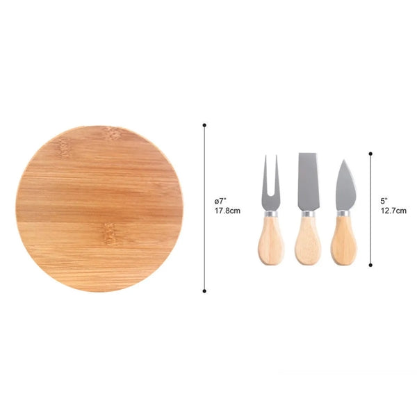 Harper Mini Bamboo Cheese Board Knife Set