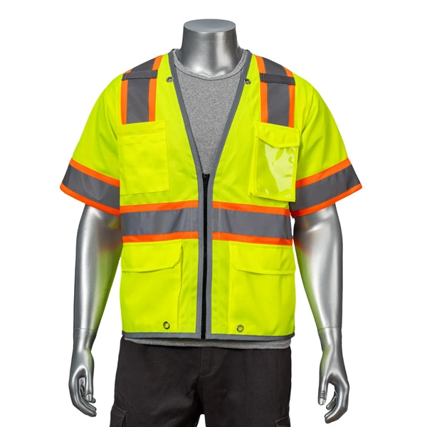 Premium Knitted Hi Vis Class 3 Safety Vest with 6 Pockets