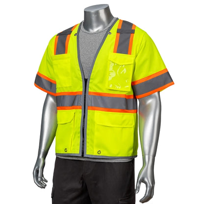 Premium Knitted Hi Vis Class 3 Safety Vest with 6 Pockets