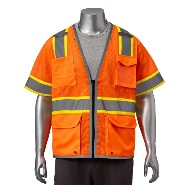 Premium Knitted Hi Vis Class 3 Safety Vest with 6 Pockets