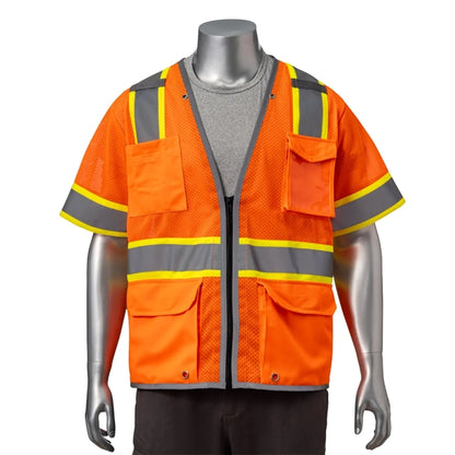 Premium Knitted Hi Vis Class 3 Safety Vest with 6 Pockets