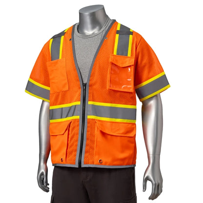 Premium Knitted Hi Vis Class 3 Safety Vest with 6 Pockets