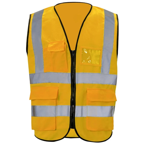 Class 2 Hi Vis Reflective Tape Safety Vest With 4 Pockets