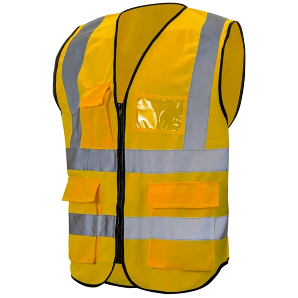 Class 2 Hi Vis Reflective Tape Safety Vest With 4 Pockets