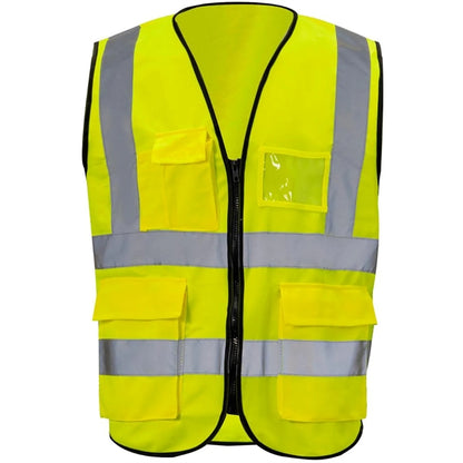 Class 2 Hi Vis Reflective Tape Safety Vest With 4 Pockets