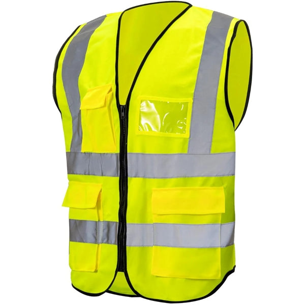 Class 2 Hi Vis Reflective Tape Safety Vest With 4 Pockets
