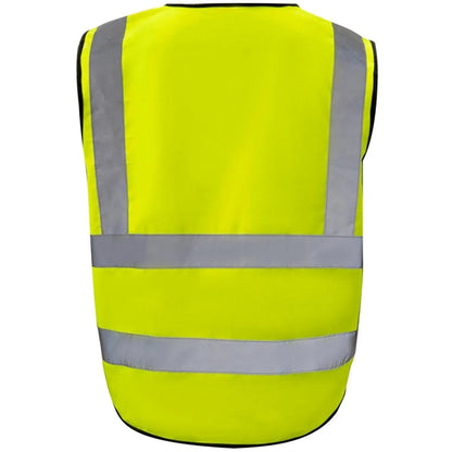 Class 2 Hi Vis Reflective Tape Safety Vest With 4 Pockets