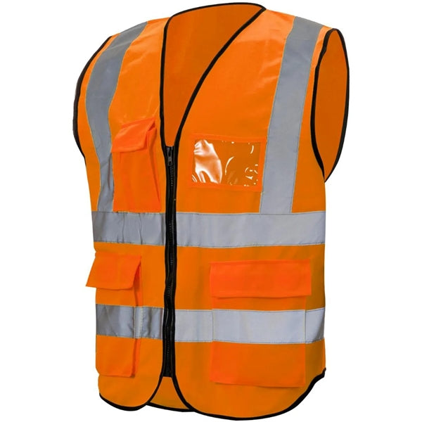 Class 2 Hi Vis Reflective Tape Safety Vest With 4 Pockets