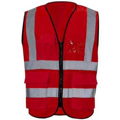 Class 2 Hi Vis Reflective Tape Safety Vest With 4 Pockets