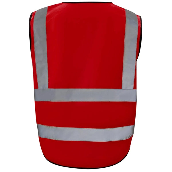 Class 2 Hi Vis Reflective Tape Safety Vest With 4 Pockets