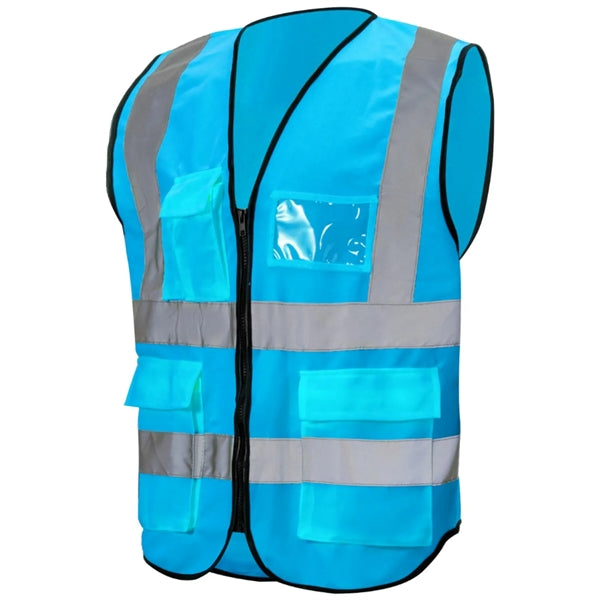 Class 2 Hi Vis Reflective Tape Safety Vest With 4 Pockets