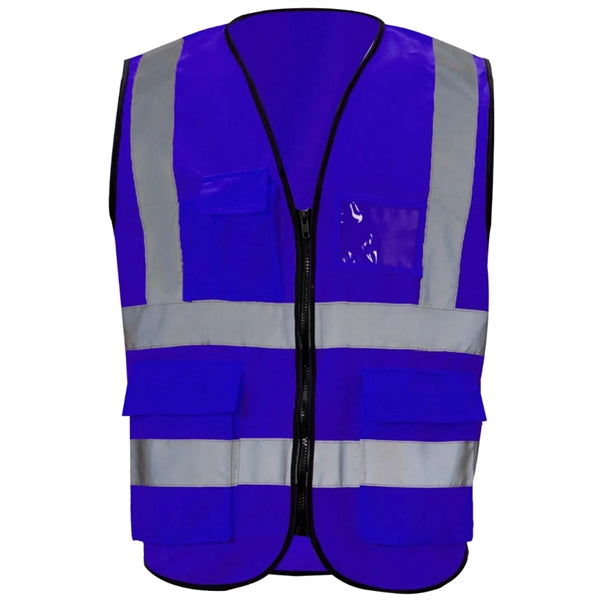 Class 2 Hi Vis Reflective Tape Safety Vest With 4 Pockets