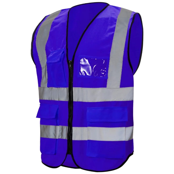Class 2 Hi Vis Reflective Tape Safety Vest With 4 Pockets