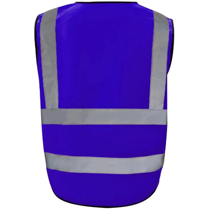 Class 2 Hi Vis Reflective Tape Safety Vest With 4 Pockets