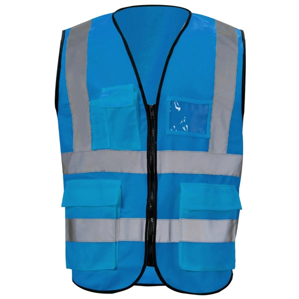Class 2 Hi Vis Reflective Tape Safety Vest With 4 Pockets