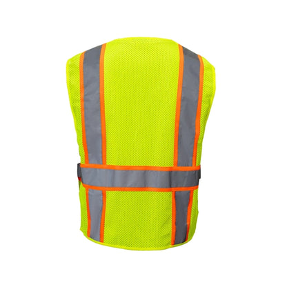 Hi-Viz Class 2 Reflective Tape Safety Zipper Vest 4 Pockets
