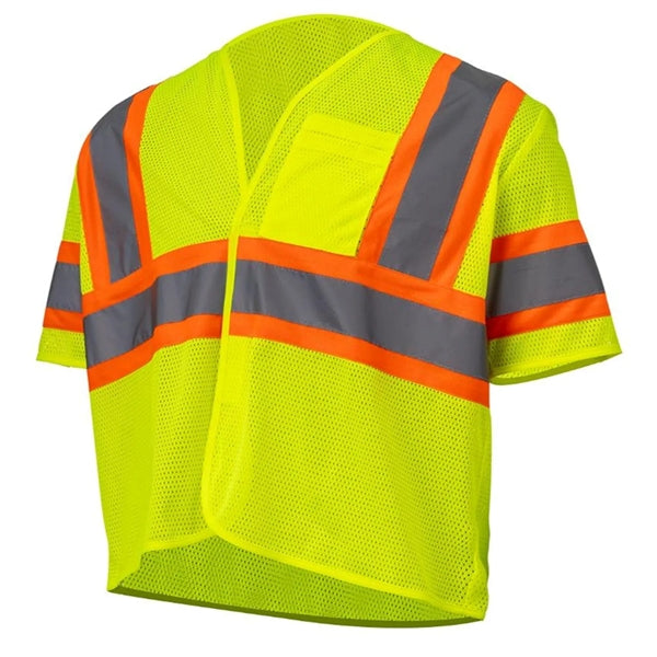 Hi Vis Reflective Tape Mesh Class 3 Safety Hook & Loop Vest