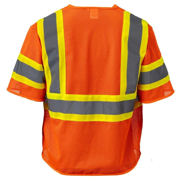 Hi Vis Reflective Tape Mesh Class 3 Safety Hook & Loop Vest