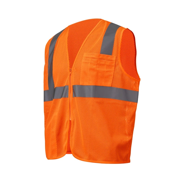 High Viz Reflective Mesh Safety Workwear Zipper Vest Pockets
