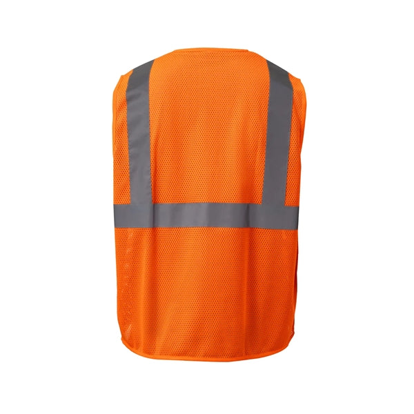 High Viz Reflective Mesh Safety Workwear Zipper Vest Pockets