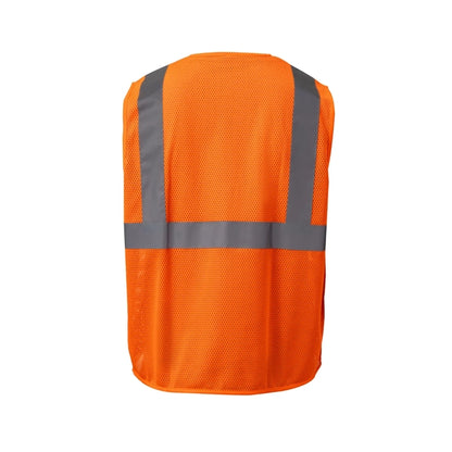 High Viz Reflective Mesh Safety Workwear Zipper Vest Pockets