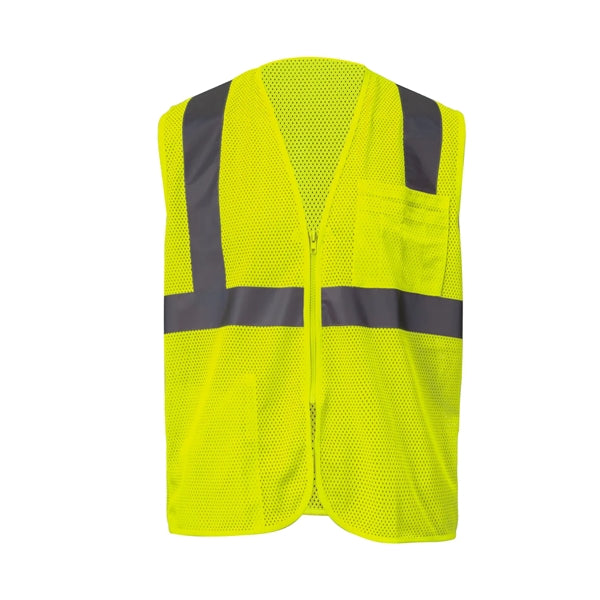 High Viz Reflective Mesh Safety Workwear Zipper Vest Pockets