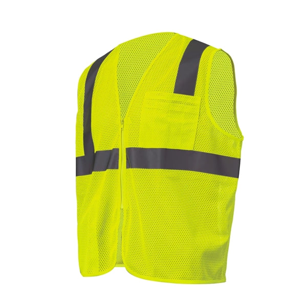 High Viz Reflective Mesh Safety Workwear Zipper Vest Pockets