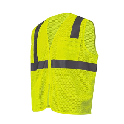 High Viz Reflective Mesh Safety Workwear Zipper Vest Pockets