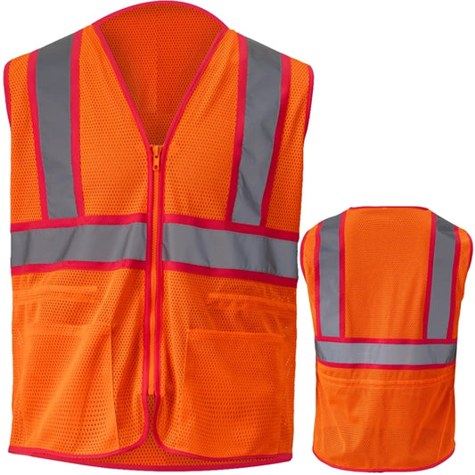 Lady Hi Vis Class 2 Mesh Reflective Safety Vest w/ 2 Pockets