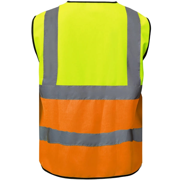 Hi Viz Class 2 Knitted Color Block Safety Loop & Hook Vest