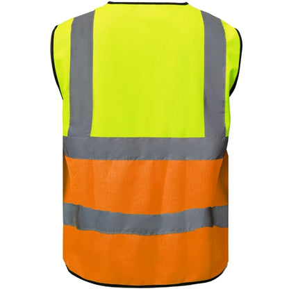 Hi Viz Class 2 Knitted Color Block Safety Loop & Hook Vest