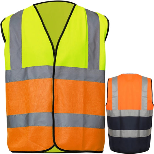 Hi Viz Class 2 Knitted Color Block Safety Loop & Hook Vest