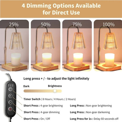 Adjustable Candle Warmer Lamp with Dimmer Timer