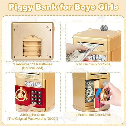 Cash Coin Password Piggy Bank For Kids Gift