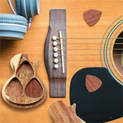 Wooden Guitar Pick Box Holder