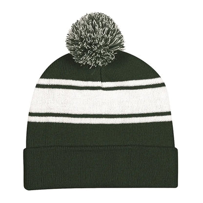 Two-tone Knitted Pom Beanie for Winter