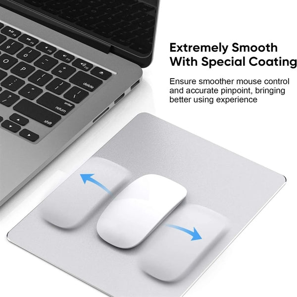Silver Hard Metal Aluminum Mouse Pad