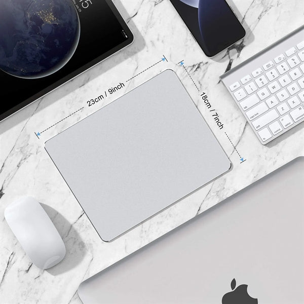 Silver Hard Metal Aluminum Mouse Pad
