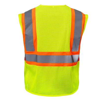 Class 2 Hi-Viz Reflective Tape Safety Zip Vest w/ Pocket
