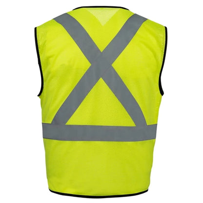 Hi Viz Class 2 Safety Zipper Vest Reflective X Back 4 Pocket