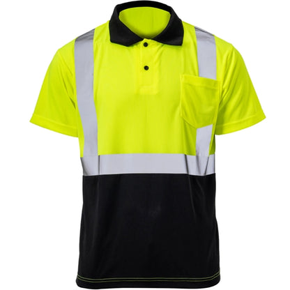 Hi Vis Color Block Breathable Reflective Safety Polo Shirt