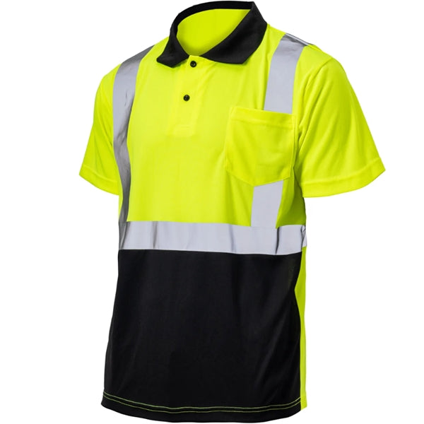 Hi Vis Color Block Breathable Reflective Safety Polo Shirt