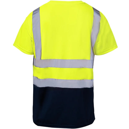 High Vis Class 2 Color Block Reflective Tape Safety T-Shirt