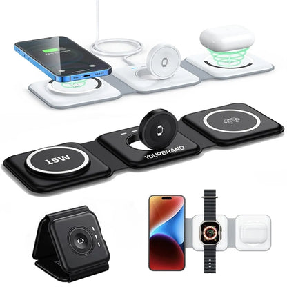 3-in-1 Foldable 15W Magsafe Wireless Charging Station